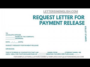 Request Letter for Payment Release - Application Request for Payment Release | Letters in English