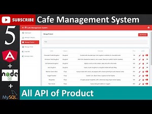 5. Cafe Management System - All API of Product(Angular, Node.js, MySQL Database)