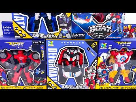 New Tobot Car Toys Unboxing: Fire Truck, Helicopter, Warrior, Boat 변신 로봇 소방차 헬기 보트 전사 자동차 장난감 조립 리뷰