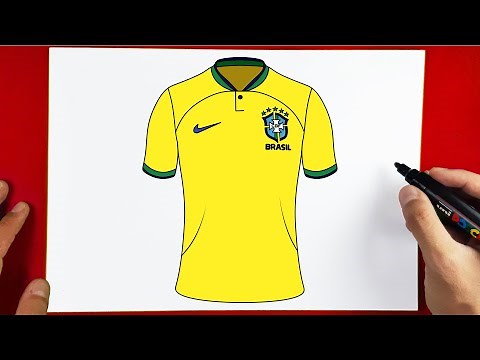 How to Draw Brazil Shirt - World Cup Qatar 2022