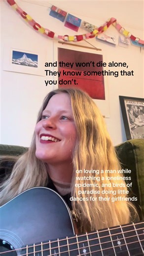 If men were as devoted and sweet as little birds there wouldn’t be a loneliness epidemic, Steven Bartlett. #songwriting