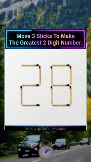 Move 3 sticks to make Greatest 2 digit number #brain #wordproblems #mathanxiety #mentalmath #math