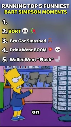 Ranking Top 5 Funniest Bart Simpson Moments🍩