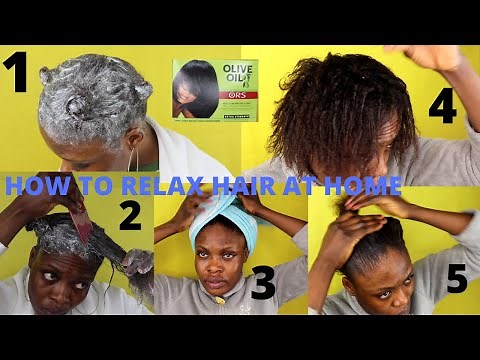 HOW I RELAX MY SHORT HAIR AT HOME / with OLIVE OIL ORS HAIR RELAXER