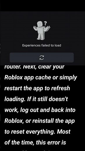 How to Fix Roblox Experiences Failed to Load Error #roblox #error #robloxerror #robloxshorts