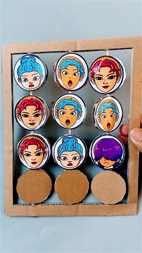 kpop saja boys cardboard flip challenge game #papercraft