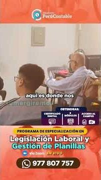 Domina Legislación Laboral y Gestión de Planillas desde cero
