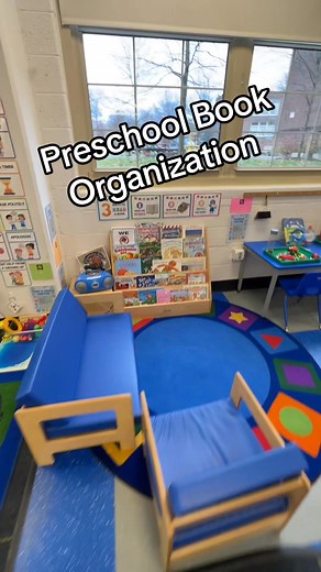 Take a peek at how I organize books in my preschool classroom! 📚✨ Behind my desk, I have a bookshelf where all our books are neatly arranged by theme and in the order I teach them. When it’s time to switch themes, I simply grab the entire stack for the new theme. I select my favorite read-alouds and place them in a basket next to my chair in the carpet area, making them easily accessible for story time. The rest go into our preschool library center, where students can explore and enjoy them at 