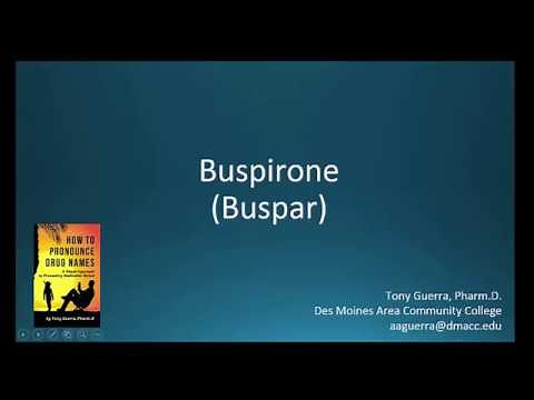 (CC) How to Pronounce buspirone (Buspar) Backbuilding Pharmacology