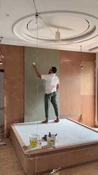 👍😇✅…Stucco Mirror Master Bedroom Wall New Design..👍😉 #viral #painting #walltexture #ytshorts