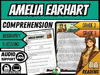 Amelia Earhart Worksheet | Reading Comprehension | Biography | Grade 2/3