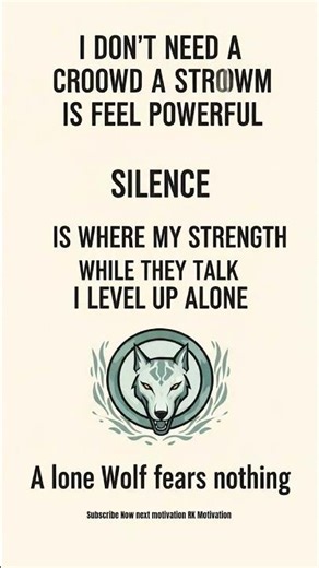 Lone Wolf Mentality#LoneWolf #AloneButStrong #SoloPower #SilentGrind #NoDependence #SelfMade