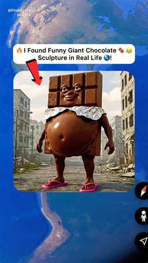 🔥I Found GIANT FUNNY CHOCOLATE BAR 🍫😂On Google Earth 🌎! #shorts #findmysterioussecrets