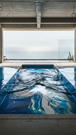 Infinity Pool Indoor Lounge Transformation | Liquid Epoxy Ocean Floor Timelapse