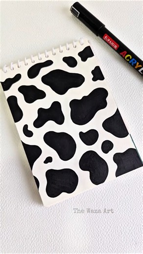 Satisfying Cow Print Painting with Acrylic Markers 🐄 #shorts