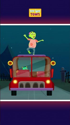 Creepy Skeleton Bus #fingerfamily #shorts #kidssongs #teeheetown