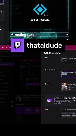 Twitch 101: Stream Manager - How to Use the Edit Stream Info Button - Vid... | thataidude on #Twitch
