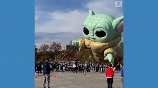 Baby Yoda balloon debuts ahead of Thanksgiving parade