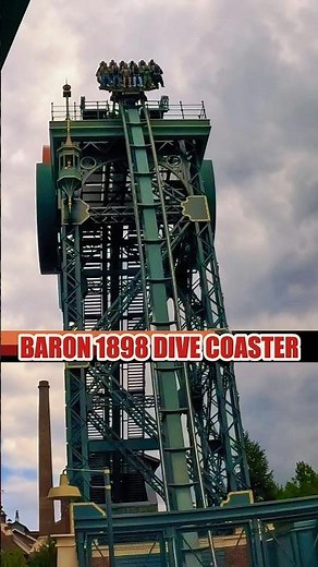 Hair Raising Free Fall Baron 1898 Dive Coaster At Efteling #efteling #pov #baron1898