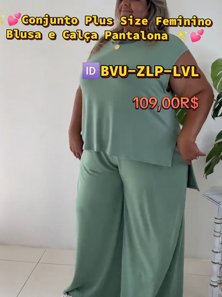 ✨💕Conjunto Plus Size Feminino Blusa e Calça Pantalona Confortável do G1 até G4✨💕 🆔 BMG-YUB-LPZ 🔎✨ Moda Plus Size Shopee ✨ Pesquise pelo ID e encontre já seu look perfeito! 👗🛍️ #feminino #gordinhalindas #feminino #shopee #pantalona