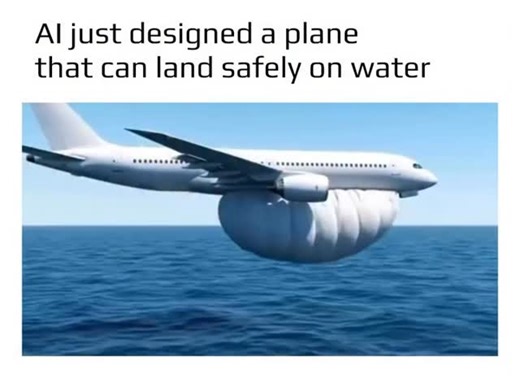 A.T.C on Instagram: "This might be the future of airplanes. Al engineers have recently developed new aircraft safety prototypes designed to help planes land safely on water during emergencies. The system uses large inflatable air-cushion structures that deploy instantly, allowing the aircraft to float and remain stable on the ocean surface. Technology like this could one day reduce crash fatalities, improve emergency landing outcomes, and fundamentally change aviation safety. It’s a clear exampl