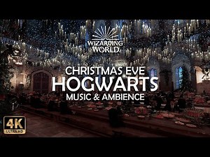 🎄 Christmas Eve in the Hogwarts Great Hall: Holidays at Hogwarts🎅 | Harry Potter 4K Ambience & Music