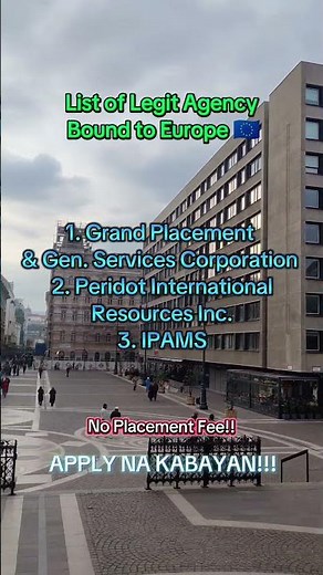List of Legit Agencies Bound to Europe.