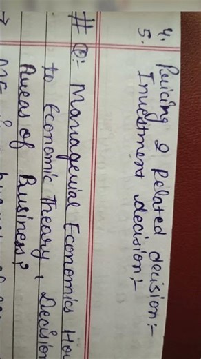 Role and significance in decision making of managerial economics?#mcom