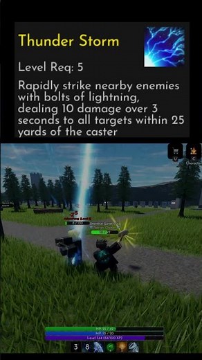 QuestFall Roblox RPG Game Devlog - Spell Showcase #8 - Thunder Storm #roblox