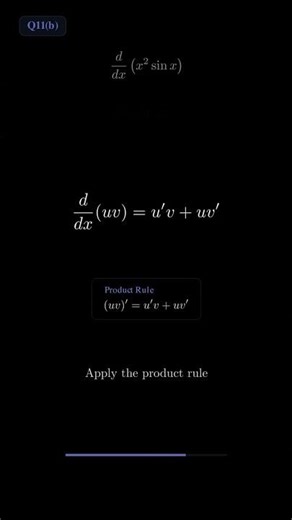 2019 HSC Maths Advanced Q11b — Calculus / Product Rule | Differentiate x2 sin x #Shorts