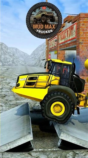 Spintires Mudrunner Truck #117 Cement Mixer Service Truck & Orange Tanker Crossing Broken Bridge Gap