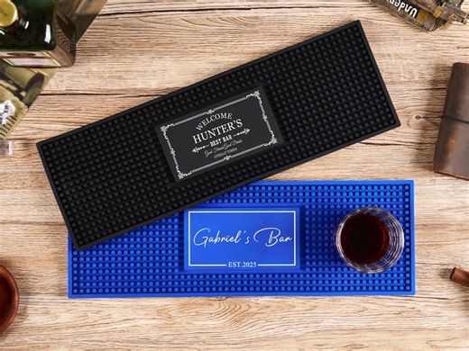 Custom Bar Mat With Name&year,personalized Rubber Bartender Mat for Him,silicone Beer Mat Decor,home Bar Accessories,vintage Men’s Gift - Etsy New Zealand