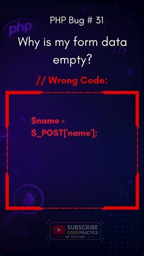 PHP Form Data Always Empty? Fix It In 30 Seconds! #php #shorts
