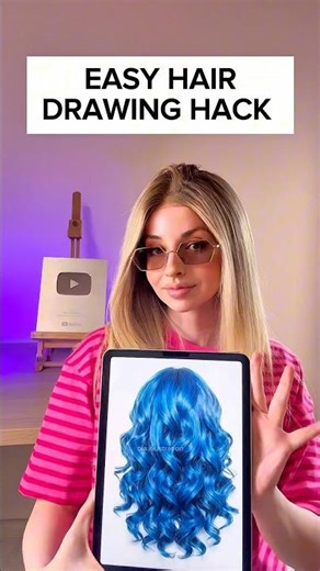 Easy HAIR drawing hack tutorial 👱‍♀️#howtodraw #hair #drawing #drawingtutorial #art #sketch