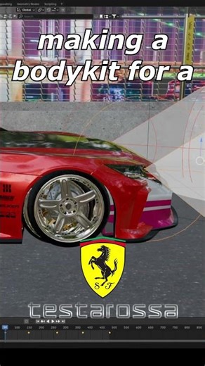 Making a Ferrari Testarossa Widebody Kit! #3dart #ferrari #blender