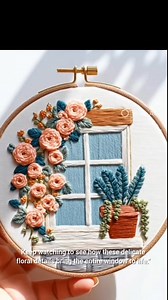 #WindowEmbroidery #FloralEmbroidery #EmbroideryArt #AestheticStitch #HandEmbroideryDesign #CreativeEmbroidery #EmbroideryDesign | AZ hand embroidery