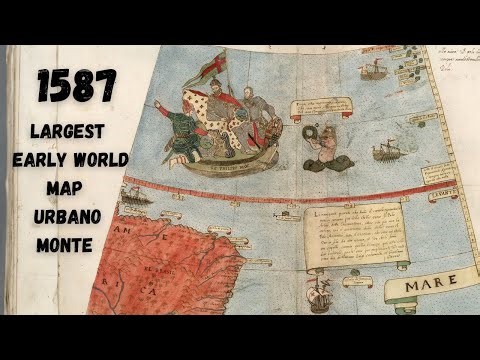 Sea Monsters Epics - 1587 Urbano Monte Atlas Map l Manuscript World Map