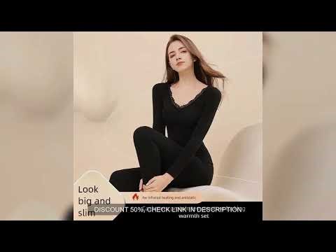 Cashmere and silk thermal underwear for women, thickened with fleece, autumn and winter long Johns a