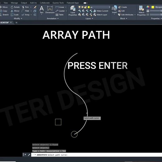 Array path in autocad