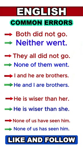 1000 Common English Mistakes 23 | English Common Errors #english #shorts #viral #learningenglish