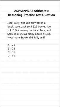 ASVAB/PiCAT Arithmetic Reasoning Practice Test Q: Simple Arithmetic #acetheasvab w/ #grammarhero