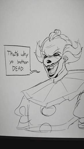 Drawing Pennywise from IT - Digital Art Process