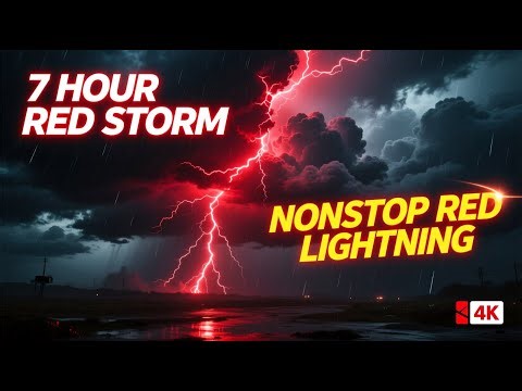 “Epic Red Thunderstorm with Flashing Lightning ⚡ 7 Hours 4K Live Wallpaper & Relaxing Background”