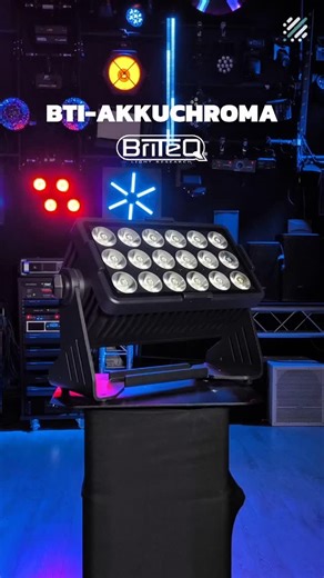 Power Light on Instagram: "BTI-AKKUCHROMA de @briteq_official – Iluminación profesional IP65 inalámbrica El BTI-AKKUCHROMA de BRITEQ es un proyector LED profesional a batería diseñado para aplicaciones exigentes en interior y exterior. Incorpora 18 LED RGBL de 10 W que ofrecen alta potencia lumínica, una mezcla de color precisa y una construcción robusta con protección IP65, ideal para instalaciones no permanentes y entornos profesionales. Gracias a su batería de litio de 12.500 mAh, proporciona