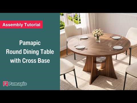 [Assembly Tutorial] Pamapic Round Dining Table with Cross Base | Easy Setup Guide