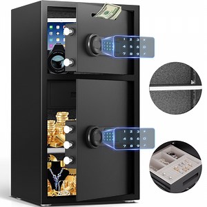 6.0 Cu ft Safe Box, Steel Security Safes with Jewelry Drawer Room & Hooks, Home Safe with Dual Alarm & Mute Function, Money Safe with Adjustable Shelves for Documents and Valuables - Walmart.com