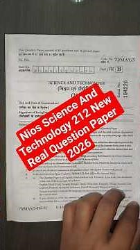 NIOS Science & Technology 212 Real Question Paper 2026 🔥 | NIOS 10th Exam 2026 | 100% Real Paper