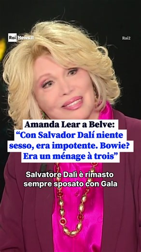 Amanda Lear si racconta a 360° a Belve, condotto da Francesca Fagnani: la carriera, gli amori, le paure. Guarda il video su RaiNews.it
