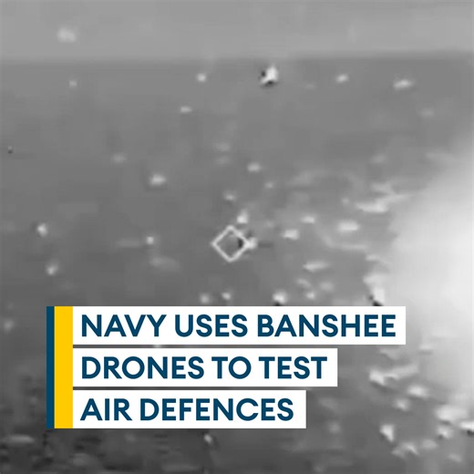 Testing the strength of the Royal Navy's air defences💥 The Royal Navy launched Banshee drones into the skies over Cornwall to put their air defences to the test. They shot them down using missiles from a Wildcat helicopter of 815 Naval Air Squadron. | Forces News
