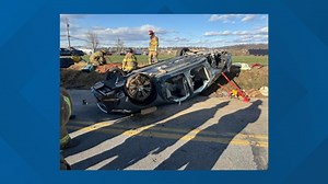 Crews rescue 2 trapped in rollover crash in Lancaster County